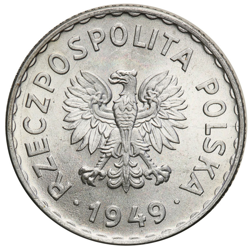 PRL. Próba aluminium 1 złoty 1949